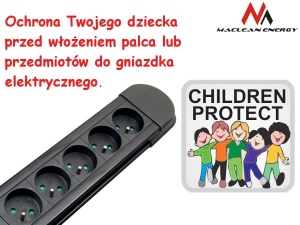 Priza Protectie Maclean MCE10 10 Prize Schuko 1.5 Metri Negru 