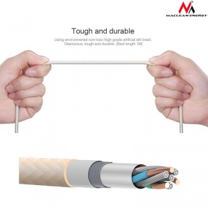 Maclean MCE161 Metal magnetic data cable 1m lightning Quick & Fast Charge silver