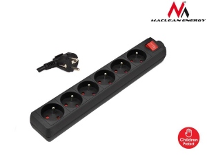 Maclean MCE65 Power Strip 6-outlet with switch 5m Cable
