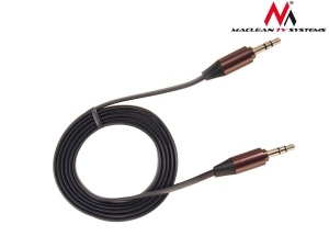 Maclean MCTV-694B Jack Straight Flat Tangle Free Audio Stereo AUX 3.5 mm 1m