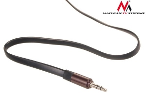 Maclean MCTV-694B Jack Straight Flat Tangle Free Audio Stereo AUX 3.5 mm 1m