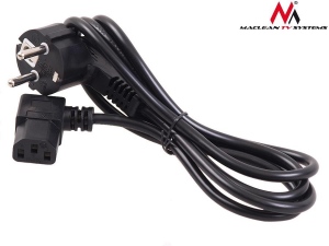 Maclean MCTV-803 Angled power cable 3 pin 3M plug EU