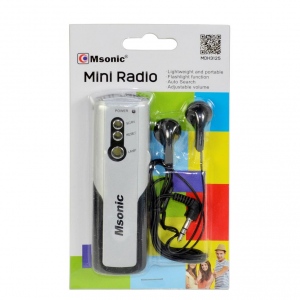 MSONIC Mini Radio cu căşti MDH3125 argint