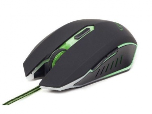 Mouse Cu Fir Gembird 2400 DPI Optic Negru/Verde