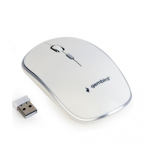 Mouse Wireless Gembird   1600 DPI, nano USB, White