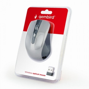 Mouse Wireless Gembird Optical MUSW-4B-04-BG, 1600 DPI, nano USB, Black-Spacegrey