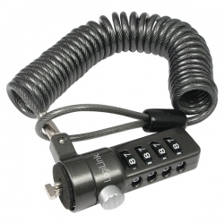 LOGILINK - Cablu anti-furt cu cifru cu 4- cifre pentru laptop, negru