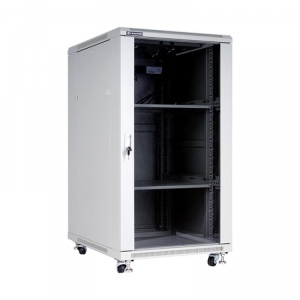 Linkbasic rack cabinet 19-- 22U 600x800mm gri (smoky-gray glass front door)