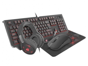 Kit Tastatura + Mouse + Casti + Mouse Pad Genesis Gaming Combo Cobalt 300