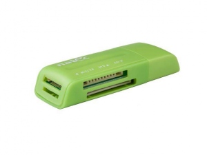Natec Card Reader MINI ANT 3 SDHC, MMC, M2, Micro SD, USB 2.0 Green