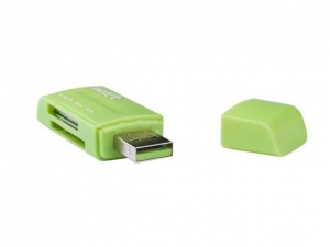 Natec Card Reader MINI ANT 3 SDHC, MMC, M2, Micro SD, USB 2.0 Green