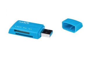 Natec Card Reader MINI ANT 3 SDHC, MMC, M2, Micro SD, USB 2.0 Blue