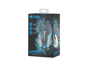 Mouse Cu Fir Natec Fury Gaming Optical WARRIOR 3200 DPI illuminated, Gri-Albastru