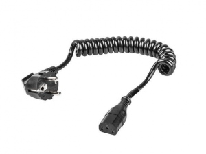 Natec coiled power cord VDE CEE 7/7 -> IEC 320 C13, 0.6m - 2.5m (blister)