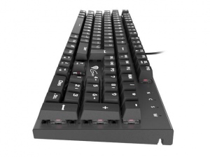Tastatura Cu Fir Genesis Mechanical THOR 300 US, USB, RED OETEMU US lay, Iluminata, Led Alb, Neagra
