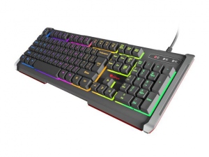 Tastatura Cu Fir Genesis RHOD 400 GAMING RGB, US layout, Iluminata, Led Multicolor, Gri
