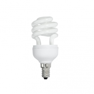 ART fluorescent bulb --spiral--, 11W, E14, 6.5mm, WW, (equivalent 60W)