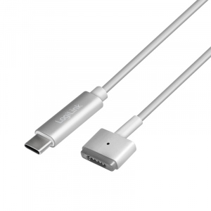 CABLU alimentare LOGILINK, pt. notebook Apple, USB Type-C (T) la Apple MagSafe2 (T),  1.8m, argintiu, 