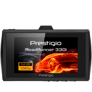 Car Video Recorder PRESTIGIO RoadRunner 330i (FHD 1920x1080@25fps (interpolated), 3.0-- screen, NT96223, 1 MP CMOS GC1024 image sensor, 12 MP camera, 120Â° Viewing Angle, Micro USB, 4x zoom, 200 mAh, Motion Detection, Cyclic Rec., Black, Plastic)