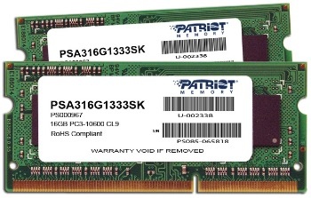 Kit Memorie Laptop Patriot Signature Apple 16GB (2x8GB) DDR3 1333MHz CL9