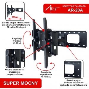 Suport ART TV BRACKET AR-20A FOR LCD / LED / Plasma  32-60 --60kg vertical / horizontal