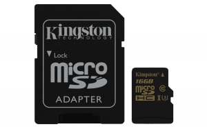 Card De Memorie Kingston 16GB MicroSDHC + Adaptor Clasa 10