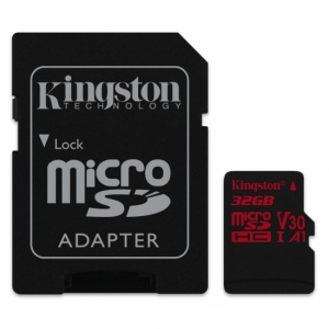 Card De Memorie Kingston 32GB  Micro SDHC Clasa 10 + Adaptor Negru