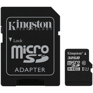 Card de memorie Kingston 32GB Class 10 + Adapter, Black