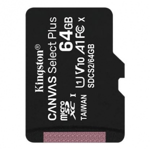 Card De Memorie Kingston 64GB Canvas Select Plus Clasa 10 + Adapter Black