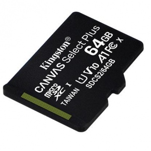 Card De Memorie Kingston 64GB Canvas Select Plus Clasa 10 + Adapter Black