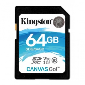 Card De Memorie Kingston 64GB Canvas Go Clasa 10 Black