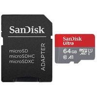 Card De Memorie Sandisk  64GB Clasa 10 UHS-I + Adaptor Red-Grey
