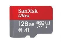 Card De Memorie Sandisk Ultra 128GB Clasa10  + Adaptor, Red-Grey