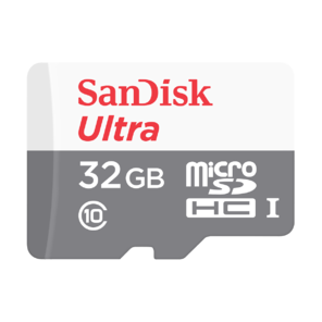 Card De Memorie Sandisk Ultra Android Micro 32GB Clasa10 + Adaptor Alb-Gri