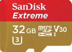 Card De Memorie Sandisk Extreme MicroSDHC 32GB C10 Rosu-Auriu