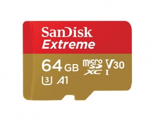 Card De Memorie Sandisk Extreme MicroSDXC 64 GB Clasa 10 rosu