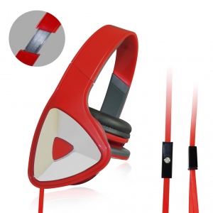 VAKOSS Stereo headset with microphone headphones Volume Control SK-428HR roÈ™u