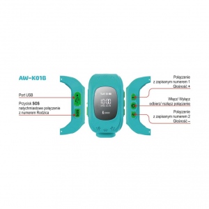 ART Smart Watch with locater GPS - Blue