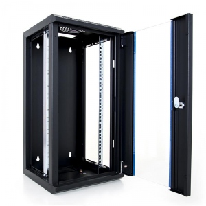 START.LAN rack wall-mount cabinet 10-- 12U 312x300mm black (glass front door)