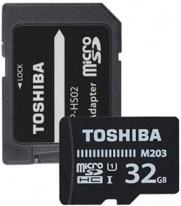 Card De Memorie Toshiba Micro 32GB M203 Class 10 UHS-I + Adapter Black