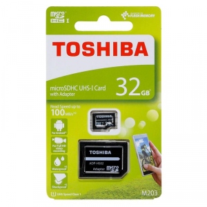 Card De Memorie Toshiba Micro 32GB M203 Class 10 UHS-I + Adapter Black