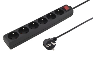 TITANIUM Power band - 6 Sockets - Securitate - Cablu de 1,5 m - TL131