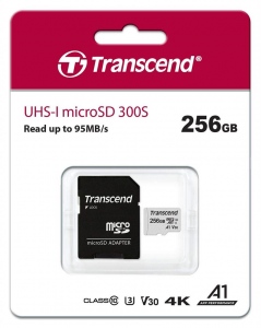 Card De Memorie Transcend microSDXC 256GB Class 10 + Adaptor, Silver