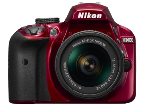 Aparat Foto Digital DSLR Nikon D3400 Kit AF-P 18-55mm VR Rosu