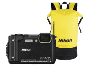 Aparat Foto Digital Compact Nikon CoolPix W300 Holiday Kit, 16 MP, Negru