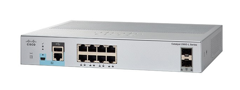 Swiitch Cisco Catalyst 2960L 8 port, 2 x 1G SFP, 10/100/1000 Mbit/s 