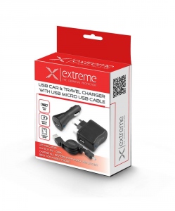 EXTREME XZ103ncÄƒrcÄƒtor set (AC / DC + Micro USB, cablu retractabil | 5V | 800mA)