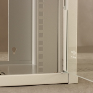 Netrack wall-mounted cabinet, 10--, 9U/300 mm, grey, glass door