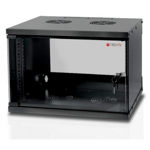 Rack TechlyPro Wallmount cabinet ECO 19-- 6U/320 mm glass door assembled black
