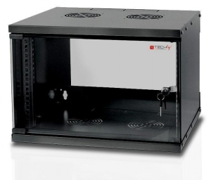 Rack TechlyPro Wallmount cabinet ECO 19-- 6U/450 mm glass door assembled black
